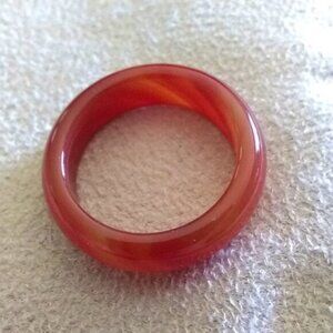 Rich Orange Hues ~ Agate Stone Band Size 7.25 ~ Friendship & Promise Rings